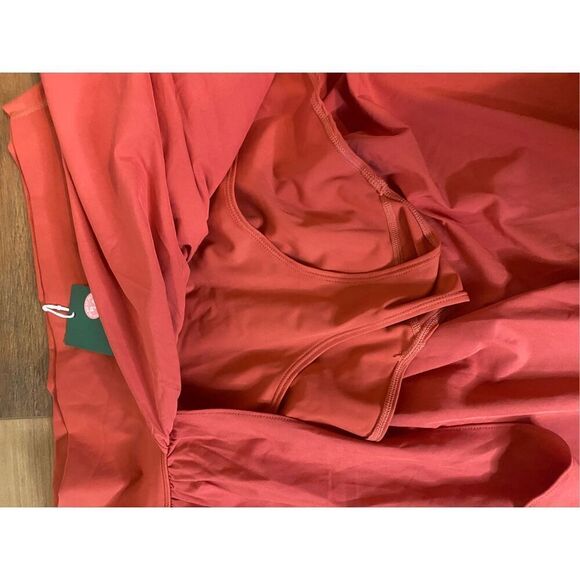 HALARA Orange Maxi A-Line Skirt Pleated Casual - Picture 2 of 3